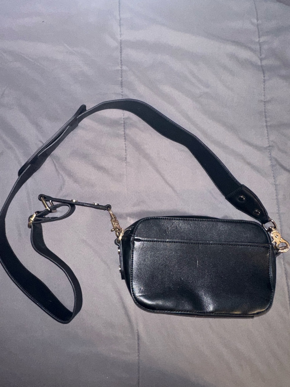 Forever 21 Black Crossbody Bag with Gold Hardware